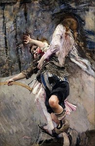Hula Hoop Olan Çocuk Polski: Chlopiec z hula hoopen Almanca: Junge mit Hula-Hoof Reifenn by Giovanni Boldini